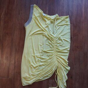 Hot Yellow Bebe One Shoulder Dress